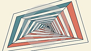 Abstract geometric perspective tunnel pattern design element, vector design Generative AI