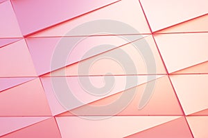 Abstract geometric pink textured background. Wall with lines and triangle shapes