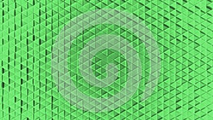 Abstract geometric plastic background from small triangles green