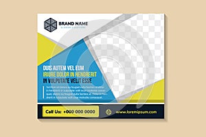 abstract geometric polygonal design and technology flyer design template use horizontal layout.