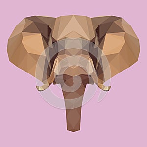Abstract geometric polygonal elephant