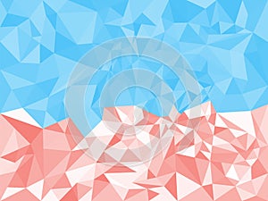 Abstract geometric polygonal red and blue texture. Triangles. Vector illustration. Background