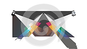 Abstract Geometric Prism Light Refraction, vector design Generative AI