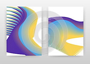 Abstract geometric purple green yellow waved lines design for annual report, brochure, flyer, leaflet, poster. Geometric wave