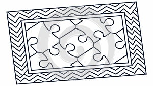 Abstract Geometric Puzzle Frame, Modern Art Vector Design Generative AI