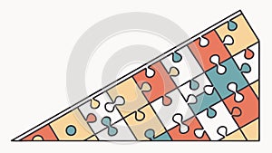 Abstract Geometric Puzzle Pieces Interlocking Pattern, vector design Generative AI