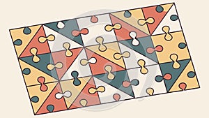 Abstract Geometric Puzzle Pieces Pattern, vector design Generative AI