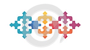 Abstract Geometric Puzzle Pieces Pattern, vector design Generative AI