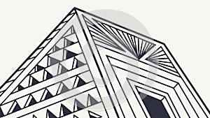 Abstract Geometric Pyramid Architectural Design, vector design Generative AI