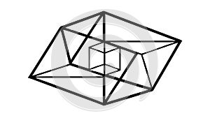 Abstract geometric pyramid base, conceptual design. vector design Generative AI