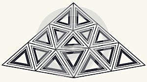 Abstract Geometric Pyramid: Modern Structure and Intricate Design, vector design Generative AI