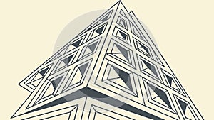 Abstract Geometric Pyramid Pattern: Modern Design Element, vector design Generative AI