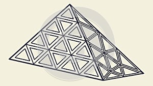 Abstract Geometric Pyramid Structure Outline, vector design Generative AI