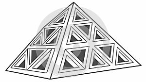 Abstract Geometric Pyramid Structure Vector, vector design Generative AI