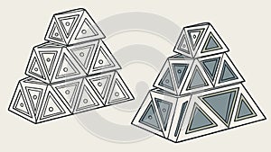 Abstract Geometric Pyramid Structures Vector Art, vector design Generative AI