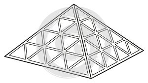 Abstract Geometric Pyramid Wireframe Illustration, vector design Generative AI