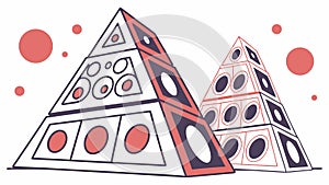 Abstract Geometric Pyramids, Modern Architecture Design, vector design Generative AI