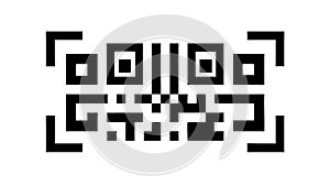 Abstract Geometric QR Code Icon, Digital & Tech Concept, vector design Generative AI