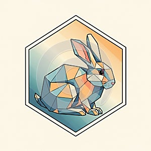 Abstract geometric rabbit design within a