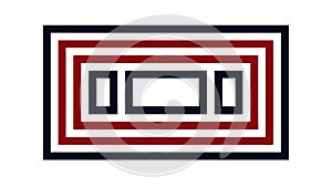 Abstract Geometric Rectangles Red White Blue Pattern Vector, vector design Generative AI