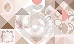 Abstract geometric rectangular horizontal background. Pink-beige colors.