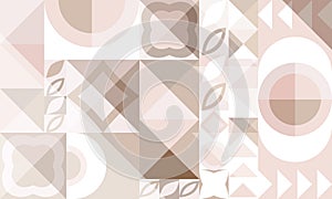 Abstract geometric rectangular horizontal background. Pink-beige colors.