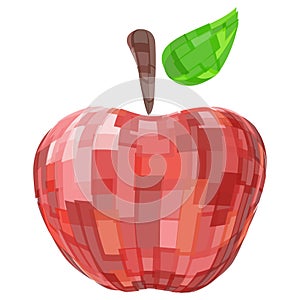 Abstract geometric red isolated vector fruit apple