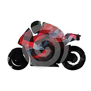 Abstract geometric red motorbike vector