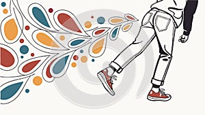 Abstract Geometric Red Sphere Pattern, vector design Generative AI