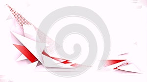 Abstract Geometric Red and White Background with Sharp Angles