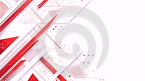 Abstract Geometric Red and White Dynamic Background
