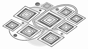 Abstract geometric repeating square pattern background vector design Generative AI