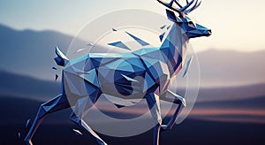 Abstract geometric representation of a deer