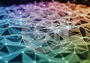 Abstract geometric representation featuring a network of