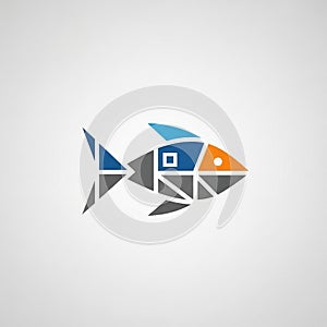 Abstract geometric representation of a fish using triangular