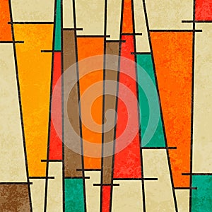 Abstract geometric retro colourful background