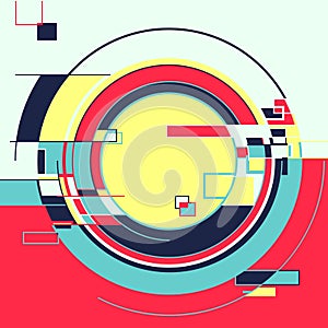 Abstract geometric retro colourful background