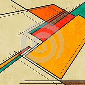 Abstract geometric retro colourful background photo