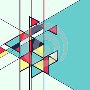 Abstract geometric retro colourful background