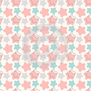 Abstract geometric retro star seamless pattern.