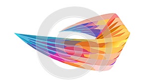 Abstract Geometric Ribbon Flow, Dynamic Colorful Shape Design, vector design Generative AI