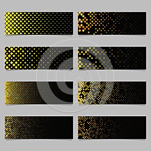 Geometric rounded square pattern banner background set
