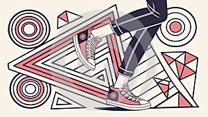 Abstract Geometric Runner: Dynamic movement and energy. vector design Generative AI