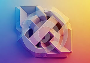 Abstract geometric sculpture comprised of interlocking, angular