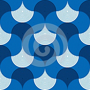 Abstract geometric sea water seamless pattern