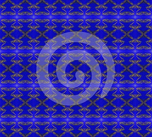 Regular diamond pattern golden brown dark blue