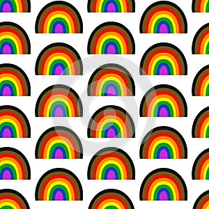 Abstract geometric seamless pattern. Beautiful pattern with rainbows in colors Philadelphia Pride Flag. Print for textile,