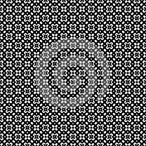 Abstract geometric seamless pattern in black and white, vector