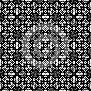 Abstract geometric seamless pattern in black and white, vector