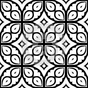 Abstract black and white repeated design pattern vector illustrations